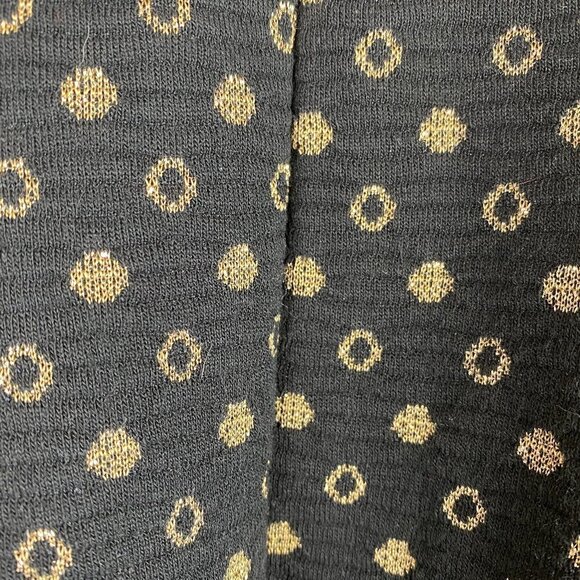 VINTAGE Gold Polka Dot Knit Crop Sweater Jacket SP - Picture 11 of 14